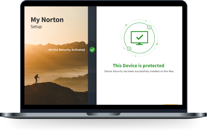 Immagine di dispositivi macbook my norton protetti.